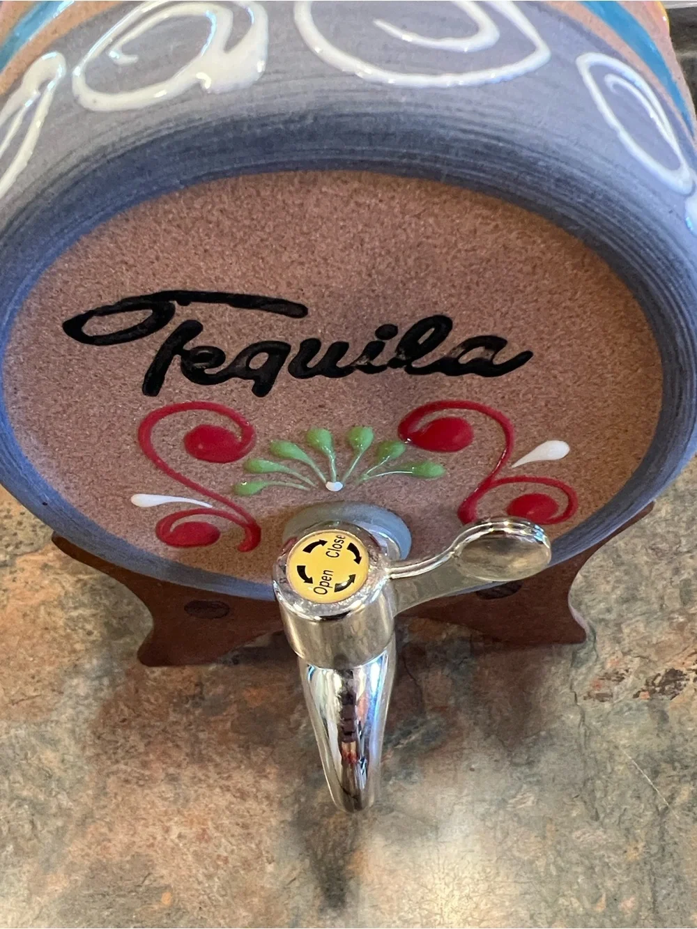 Tequila Ceramic Shot Dispenser with Decorative Cork Face